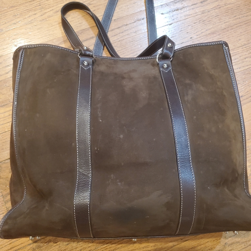Kelle Pollock large brown suede tote bag